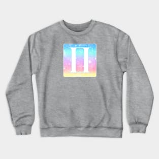 Gemini Horoscope Zodiac Unicorn Sparkle Square Monogram Crewneck Sweatshirt